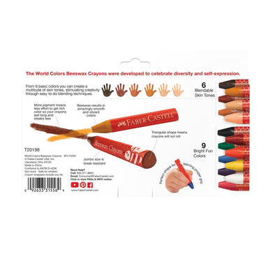 15 Beeswax Crayons - World Colors    