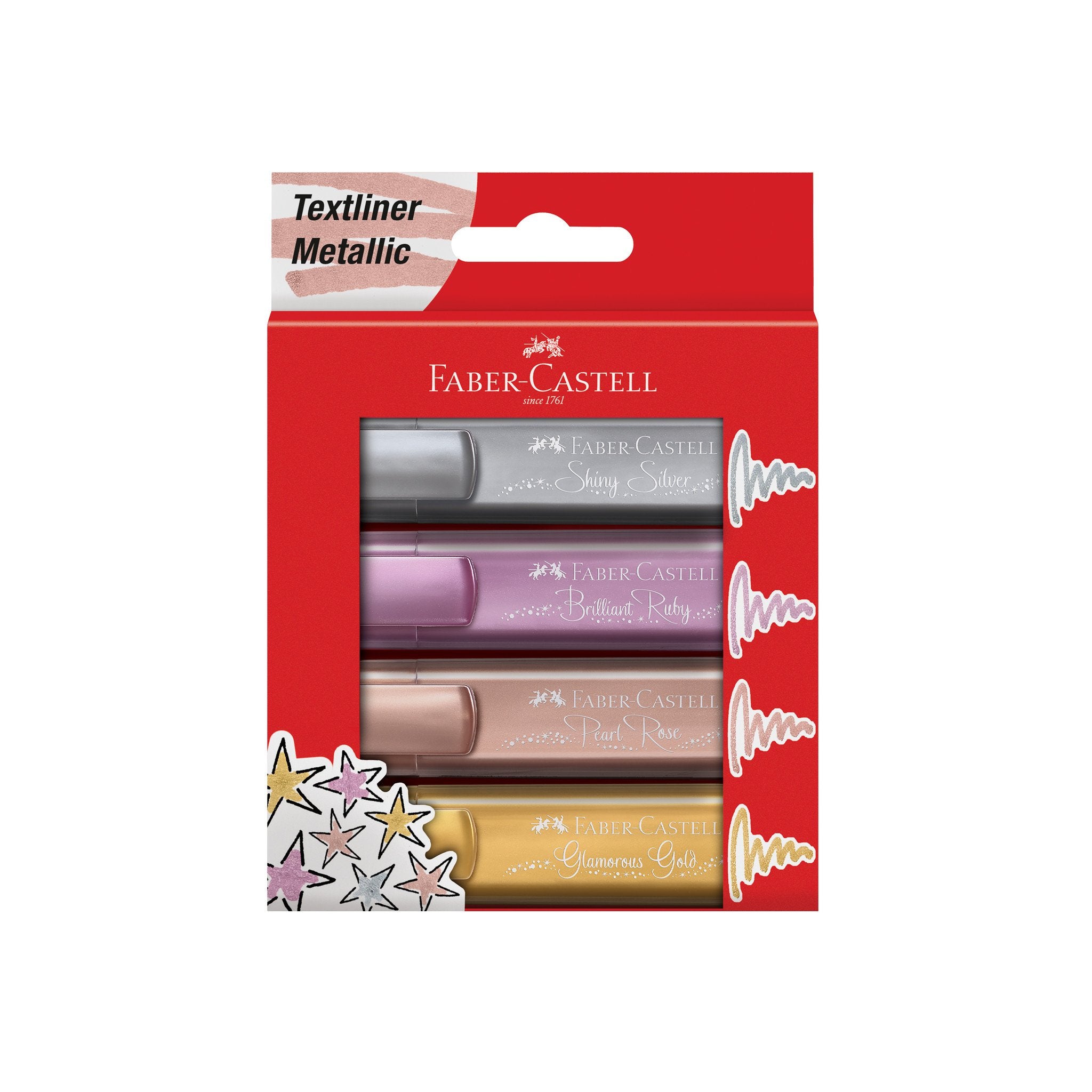 Metallic Textliner Highlighters - Green, Blue, Violet, Red    