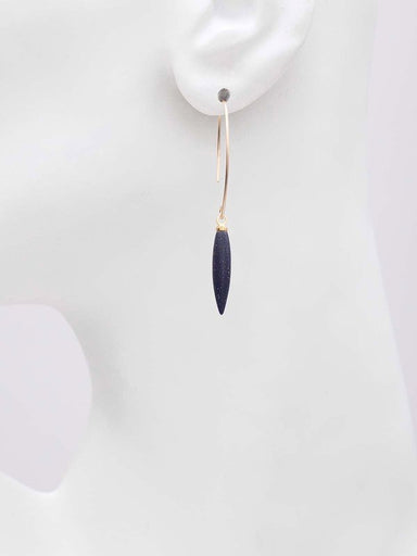 Holly Yashi Petite Vesta Open Hoop Earrings - Frosted Galaxy Black    