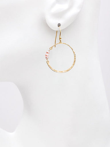 Holly Yashi Phoebe Pearl Hoop Earrings - Peacock/Gold    
