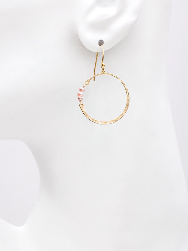 Holly Yashi Phoebe Hoop Earrings - White/Gold    