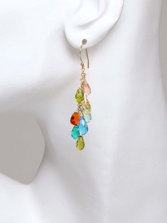 Holly Yashi Lorelei Cluster Earrings - Scarlet    