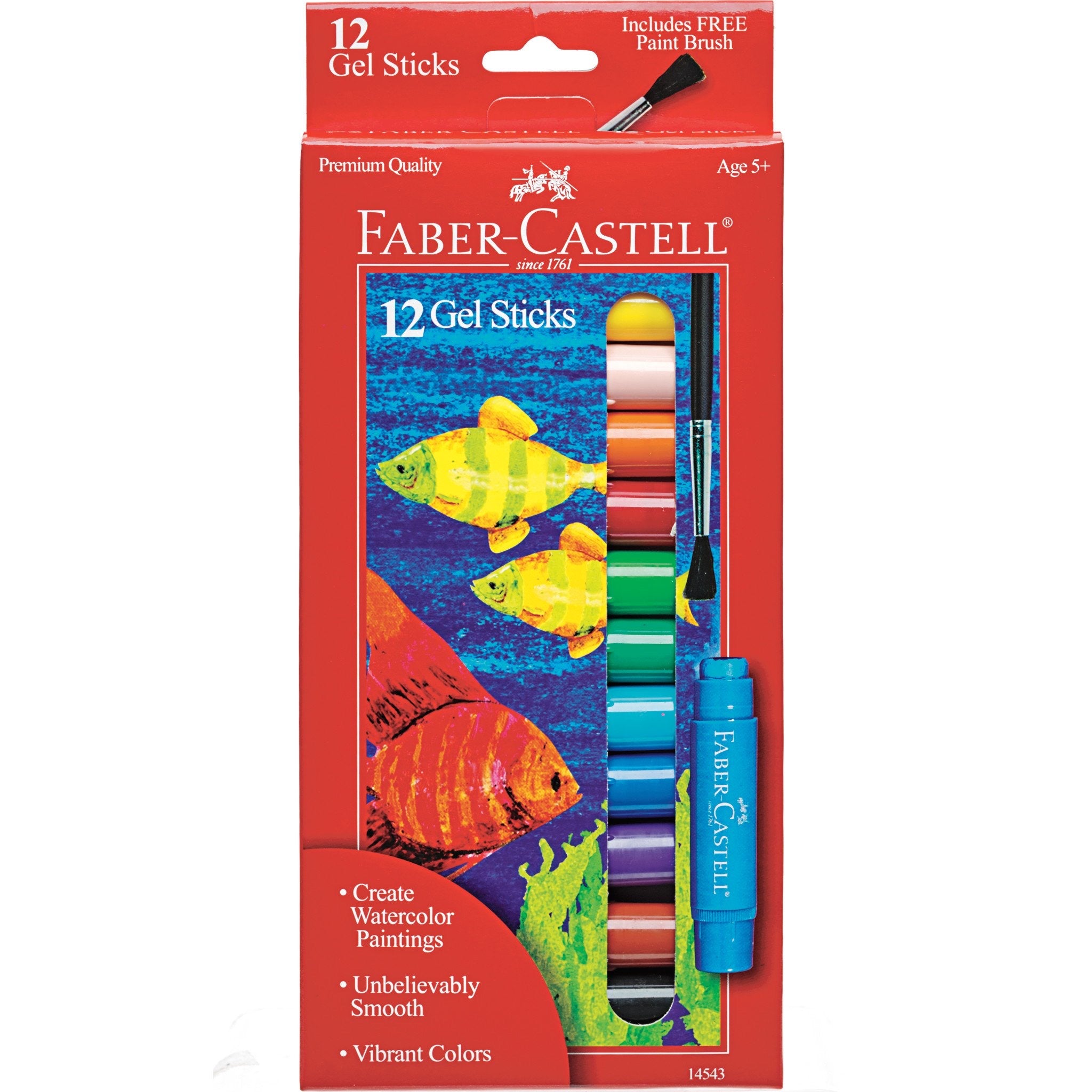 12 Gel Sticks With Paintbrush    