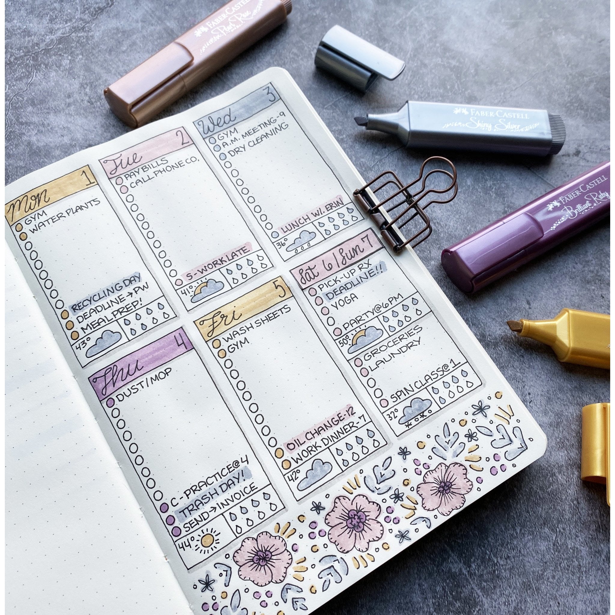 Metallic Textliner Highlighters - Silver, Ruby, Rose, Gold    